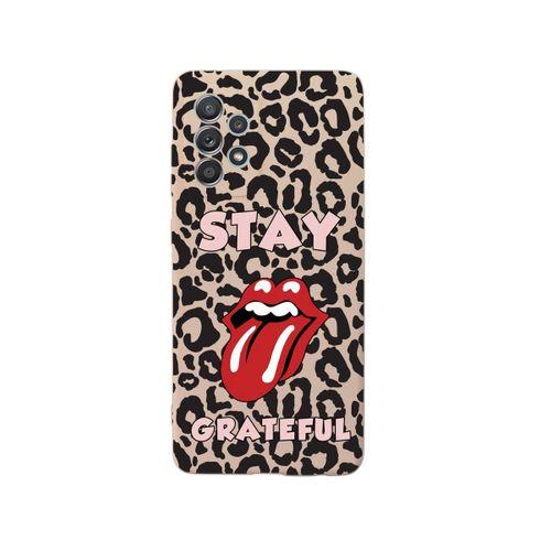 Samsung A72 Stay Grateful Premium Silikonlu Pembe Telefon Kılıfı