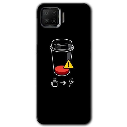 BeRa Aksesuar Oppo A73 Kılıf Baskılı Kapak - Coffee Battery +Tam Kaplayan Mat Seramik