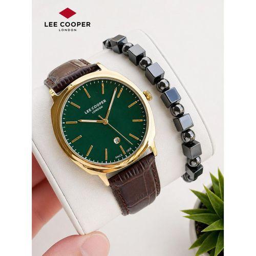 Lee Cooper Erkek Kol Saati 50 Mt Suya Dayanıklı Deri Kordon Bileklik Hediyeli VS.BLKT.0984
