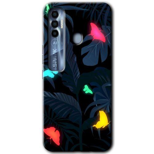 Tecno Spark 7 Pro Kılıf HD Desen Baskılı Arka Kapak - Lighter Butterfly + Kırılmaz Cam