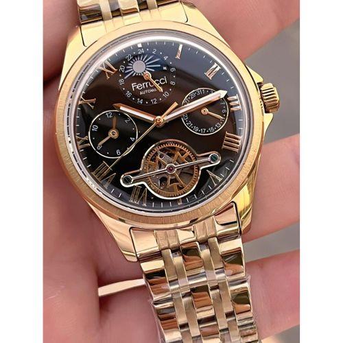Ferrucci Otomatik Ve Kurmalı Güneş Ve Mehtap Kadranlı Çelik Kordonlu Erkek Kol Saati BFC.03606.3