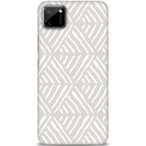 Realme C11 Kılıf HD Baskılı Kılıf - Gri Mozaik + Tam Ekran Koruyucu