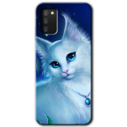 Galaxy A03s Kılıf HD Desen Baskılı Arka Kapak - Cat Glance + Kırılmaz Cam