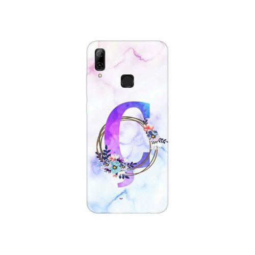 Huawei Psmart 2019 Renkli Mermer Desen Ç Harfli Telefon Kılıfı