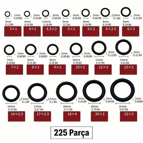 225 Parça Kauçuk Conta Seti ,kendiliğinden Saklama Kutulu O Halkası Seti