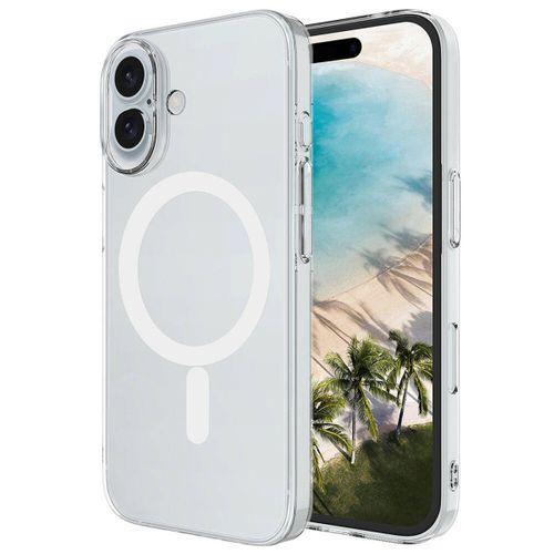 Apple iPhone 16 Kılıf Zore M-safe Şarj Özellikli Şeffaf Tek Kamera Çerçeveli Porto Kapak