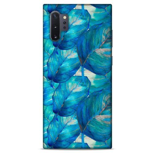 Samsung Galaxy Note 10 Plus Uyumlu Kılıf Mavi Delisi (47) Crystal Flex Kılıf Yaprak