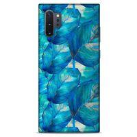 Samsung Galaxy Note 10 Plus Uyumlu Kılıf Mavi Delisi (47) Crystal Flex Kılıf Yaprak
