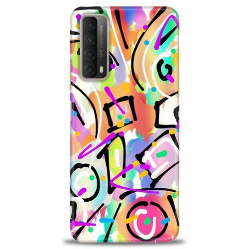 Huawei P Smart 2021 Kılıf HD Baskılı Kılıf - Renkler ve Çizgiler + Tam Ekran Koruyucu