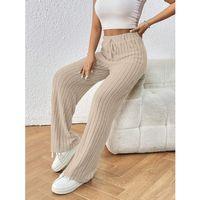 Kadın Hafif şardonlu Full Likralı Fitilli Kaşkorse Kumaş Bol Paça Pantolon