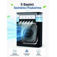 Modern Püskürtmeli Masaüstü Fan Geniş Su Haznesi, 5 Sis Çıkışı, 3 Kademe Fan Gücü