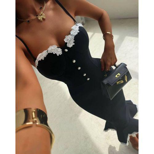 Kadın Güpür Dantel Detaylı Gizli Fermuarlı Midi Boy Elbise