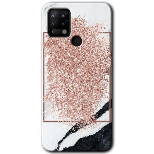 Tecno Pova Kılıf HD Desen Baskılı Arka Kapak - Simli Mermer