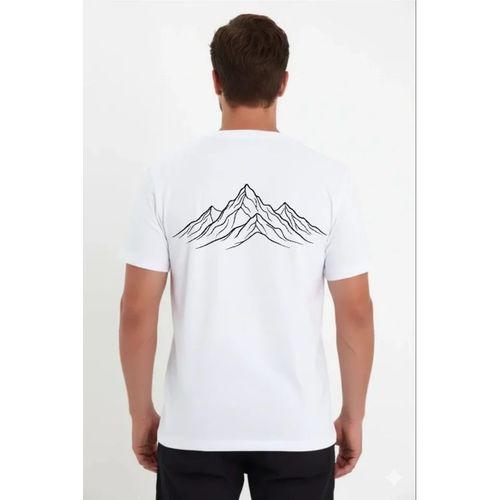 Erkek Nihilist Penguen Özel Tasarım Oversize Bisiklet Yaka Tişört - Beyaz