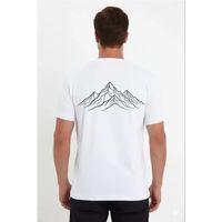 Erkek Nihilist Penguen Özel Tasarım Oversize Bisiklet Yaka Tişört - Beyaz