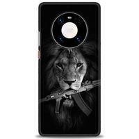 Huawei Mate 40 Pro Kılıf HD Baskılı Kılıf - Tüfek ve Aslan + Tam Ekran Koruyucu