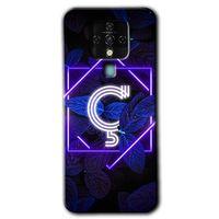 MRCİLETİSİM Tecno Camon 16 Kılıf HD Desen Baskılı Arka Kapak+Temperli Cam - Dark Neon Yaprak Ç Harfi