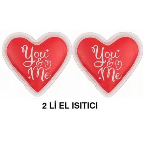 2 Adet Kalpli Mesajlı Cep Sobası,El Isıtıcı,Sıcak Su Torbası Pvc  9Cm