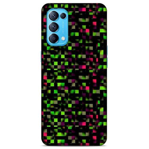 Lopard Oppo Reno 5 5G Uyumlu Kılıf PiXel (25) Antişok Kapak Yeşil Pembe