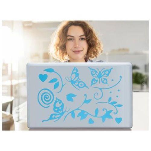 2 Adet Defter Sticker,Laptop Sticker  Mavi Kelebekli Pvc 48X33X0,5Cm
