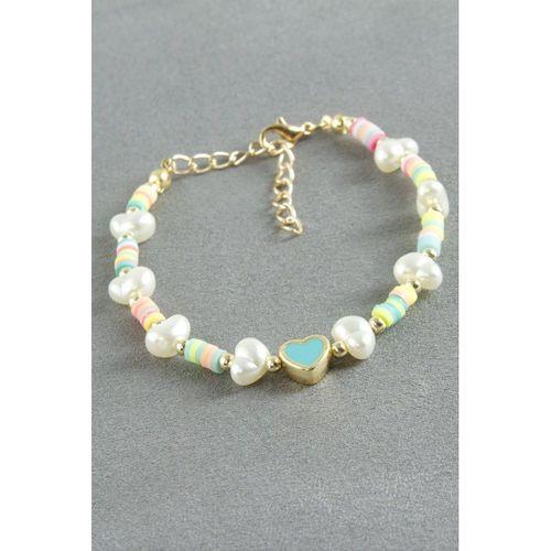 Kalp Fimo İnci Bileklik