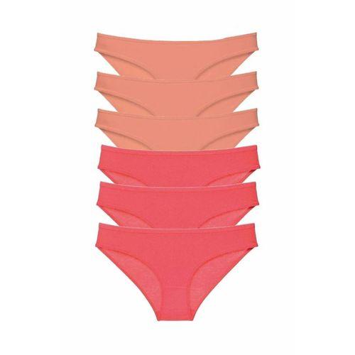 6 adet Süper Eko Set Likralı Kadın Slip Külot Pudra Fuşya