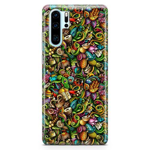 Huawei P30 Pro Kılıf Doodle Hindistan Turu Arka Kapak Koruma Desenli Full Koruyucu