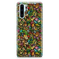 Huawei P30 Pro Kılıf Doodle Hindistan Turu Arka Kapak Koruma Desenli Full Koruyucu