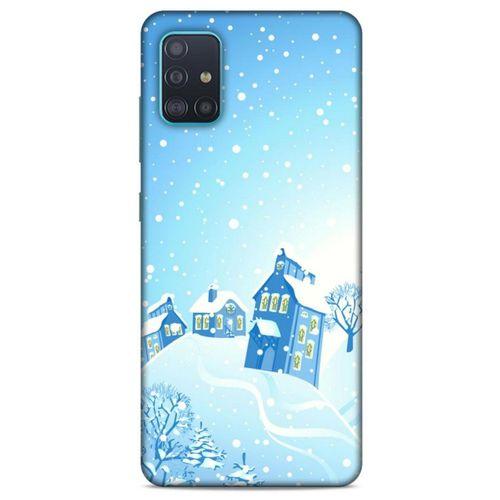 Samsung Galaxy A51 Kılıf Snowix (24) Darbe Emici Kılıf Beyaz Mavi