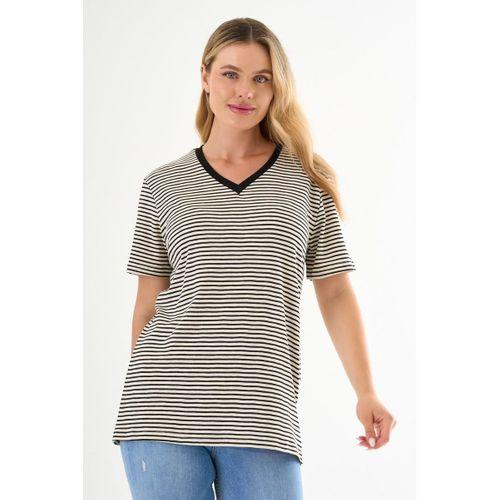 ALEXANDERGARDI V Yaka Çizgili T-shirt