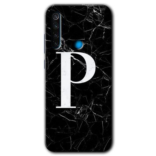 Xiaomi Redmi Note 8T Kılıf HD Desen Baskılı Arka Kapak - Siyah Mermer Desenli R Harfi