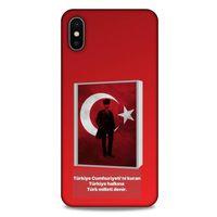 Apple iPhone XS Max Kılıf Atatürk (4) Koruma Kılıfı Kırmızı