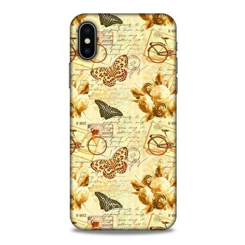 Apple iPhone XS Kılıf Kelebek Etkisi (33) Hybrid Kılıf Kahverengi Turuncu