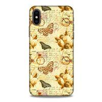 Apple iPhone XS Kılıf Kelebek Etkisi (33) Hybrid Kılıf Kahverengi Turuncu