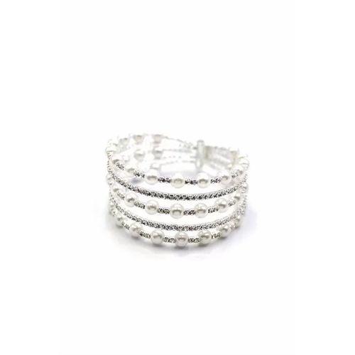 Beş Sıra İncili Su Yolu Bileklik - Gümüş