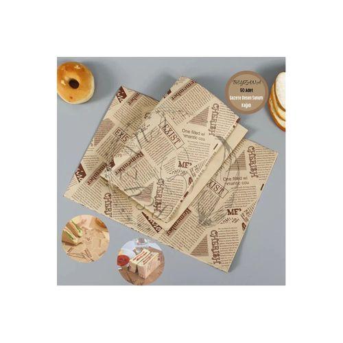 Vintage Gazete Desenli Sunum Kağıdı 50 Adet