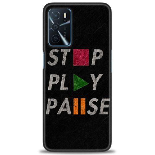 Oppo A16 Kılıf HD Baskılı Kılıf - Stop Play + Tam Ekran Koruyucu