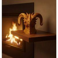 Asil Tasarım Gold–red Ejderha Heykeli Hediyelik Fantastik Dekor