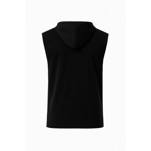 Kapşonlu İki İplik Tişört Ön Sizin Tasarımınız - Siyah