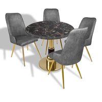 Dockers Gold-Çırağan Mutfak Masa Takımı - (Yuvarlak Çap 80cm - Werzalit, Wermodin ve Allzalit Tabla) - Teramo-Füme