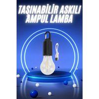 Taşınabilir Şarjlı Led Ampul Askılı Lamba Kamp Bahçe Lambası