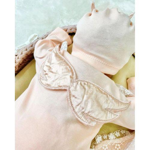 Melek Kanatlı % 100 Pamuk 5'li Kız Bebek Hastane Çıkış Seti