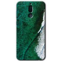 Huawei Mate 10 Lite Kılıf HD Desen Baskılı Arka Kapak + Temperli Cam - Yeşil Okyanus