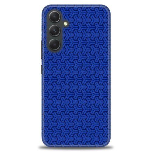 Samsung Galaxy A54 Kılıf HD Baskılı Kılıf - Mavi Örüntü + Tam Ekran Koruyucu