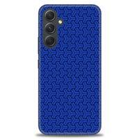 Samsung Galaxy A54 Kılıf HD Baskılı Kılıf - Mavi Örüntü + Tam Ekran Koruyucu