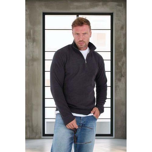 Selanik Örme Yarım Fermuar Erkek Sweatshirt - Antrasit