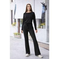 Kadın Bisiklet Yaka Crop Ve Ispanyol Paça Pantolon Ikili Takım