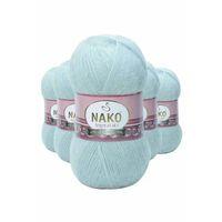 5 Adet Angora Lüks El Örgü İpi Saraylı Mint 10471