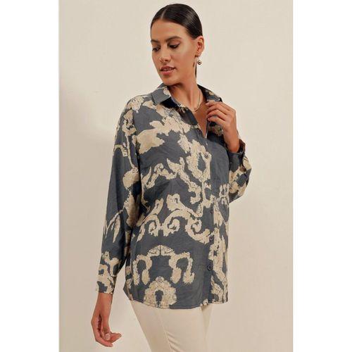 3900 Oversize Uzun Basic Gömlek - V. Antrasit