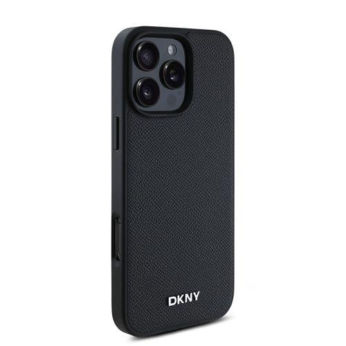Apple iPhone 16 Pro Kılıf DKNY Orjinal Lisanslı M-safe Şarj Özellikli Metal Logolu PU Deri Grained Kapak
